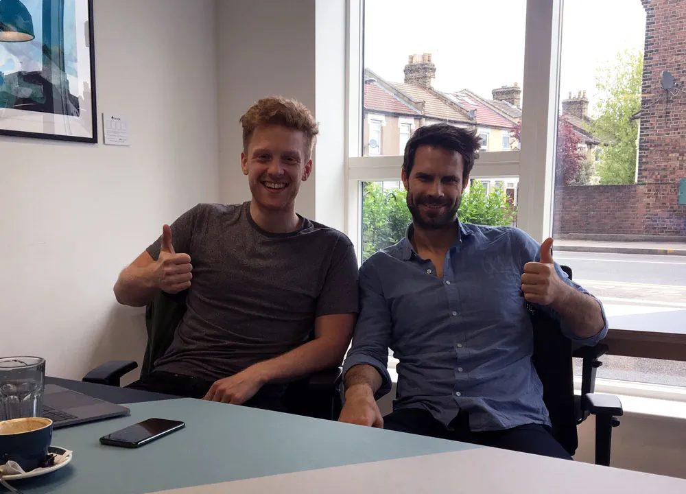 Moments after making Neil a founder. If we're still smiling after a morning of contract wrangling, that's a very good sign