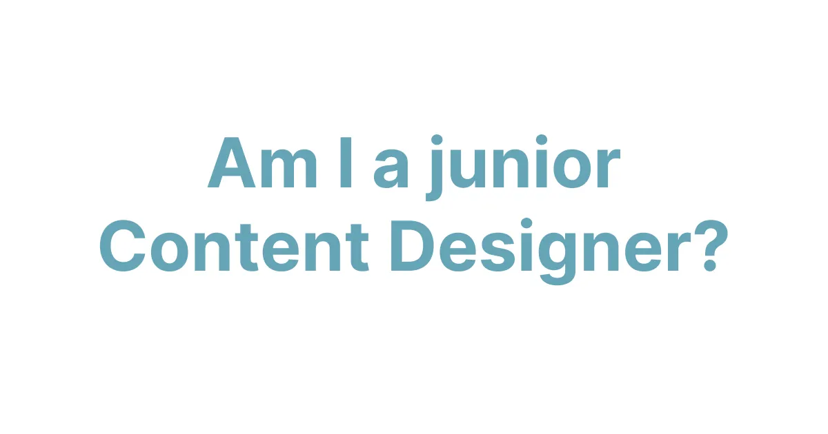 Junior content designer